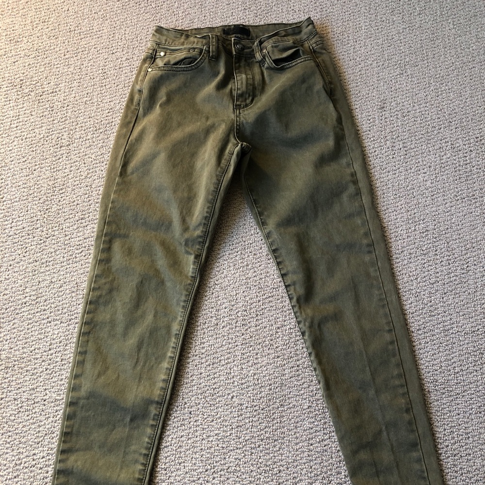 Army green skinny jean